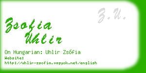 zsofia uhlir business card